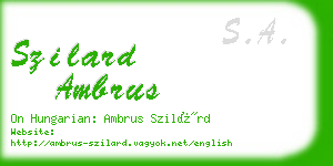 szilard ambrus business card